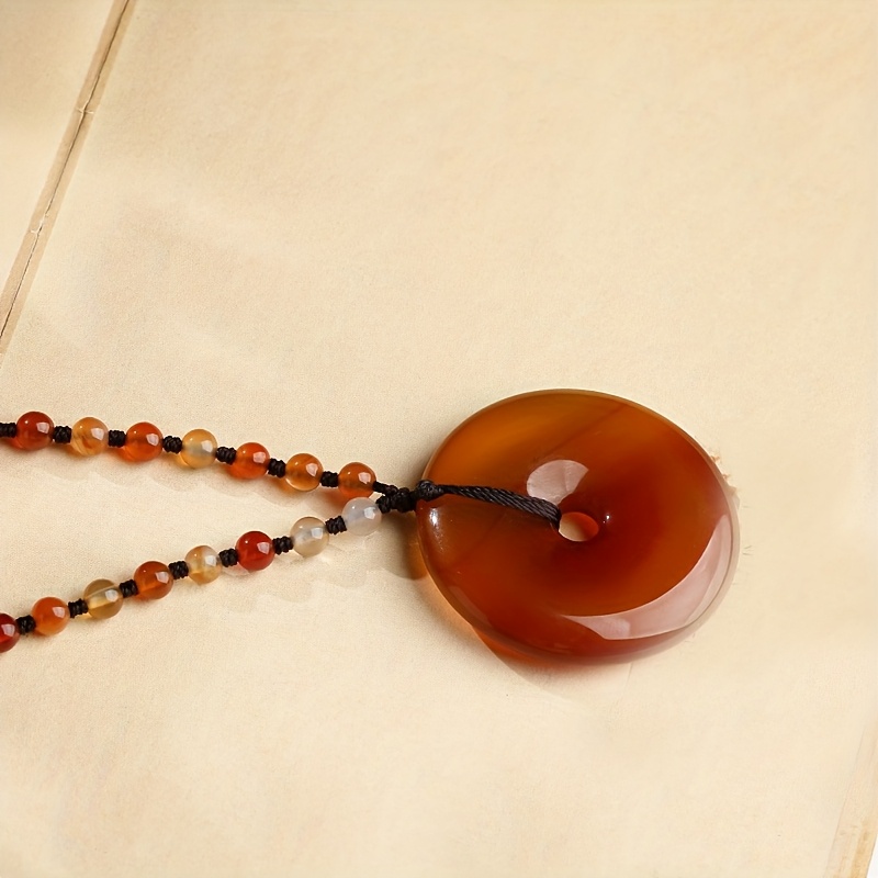Women's Natural Carnelian Necklace with Safety Clasp
